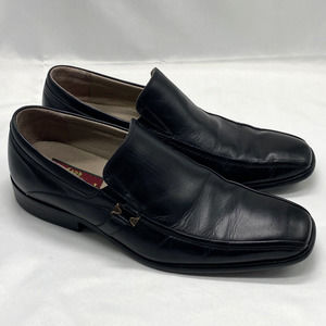 Vtg Artioli Black Mens Leather Dress Shoes Slip-on Loafers Italy Sz EU 41 US 8